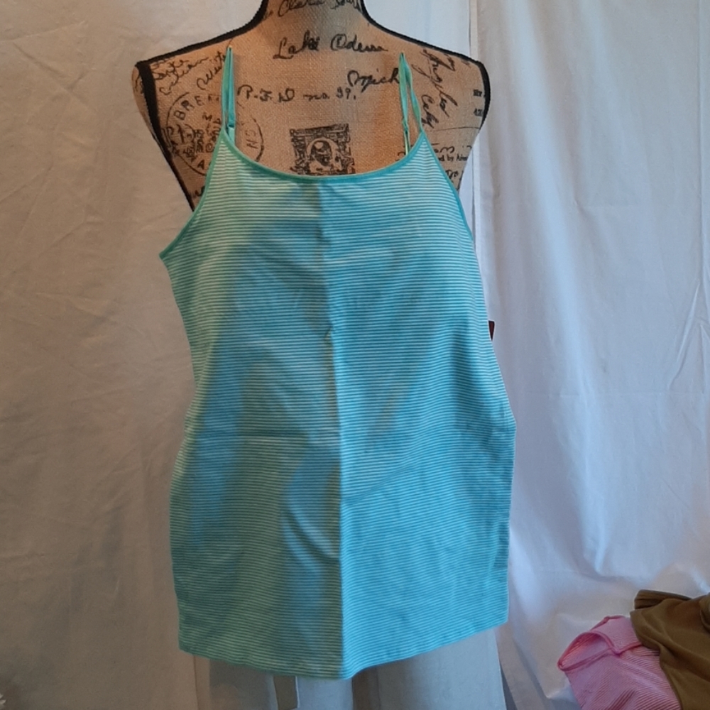 Blue and white stripped tank top